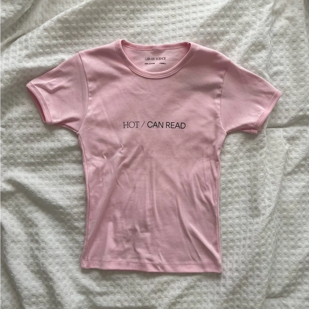 Library Science “Bare Minimum” Baby Tee - Picture 1 of 4